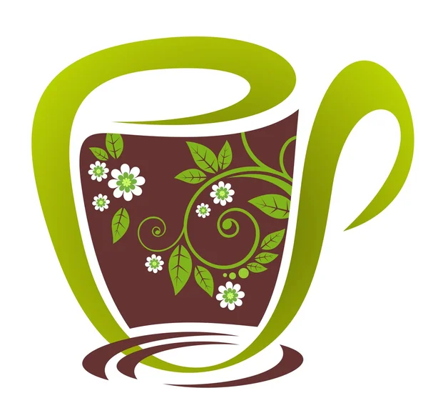 Чашка чая с цветами — стоковое фото