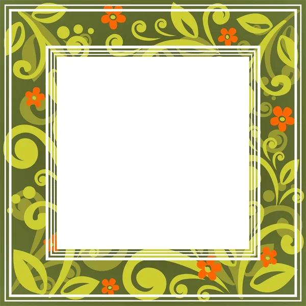 Moldura floral verde — Fotografia de Stock