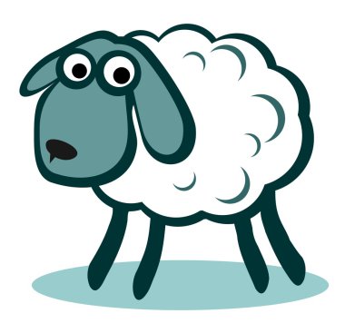 Beyaz çizgi film koyun