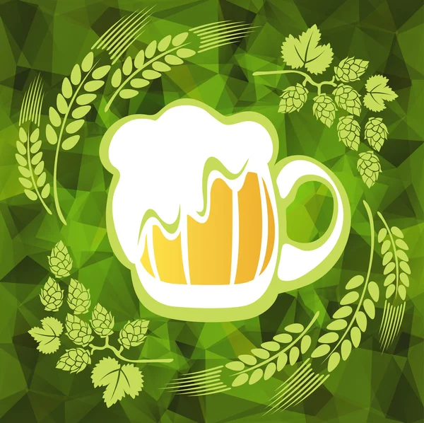 Beer mug and hop — Stock Photo, Image