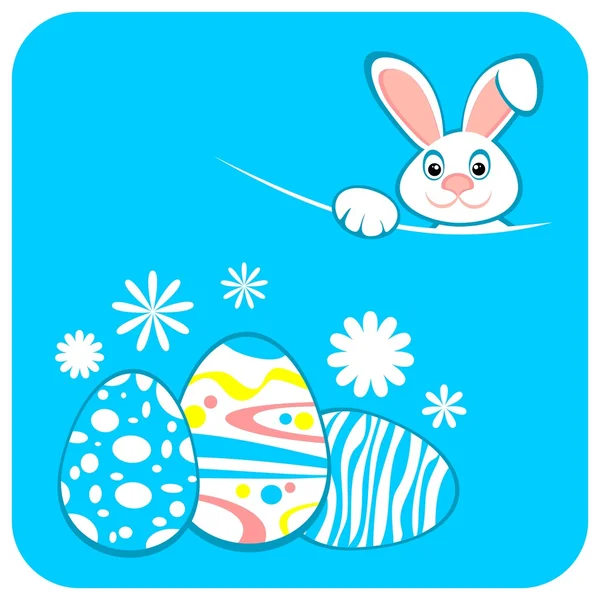 Easter rabbit and eggs — Stock Vector
