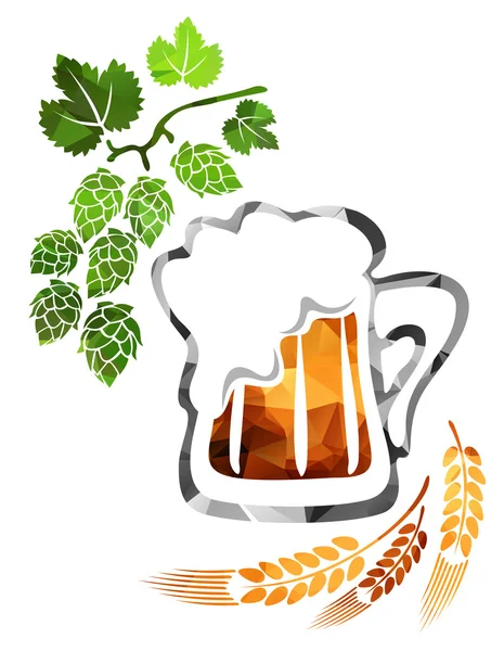 Taza de cerveza — Vector de stock