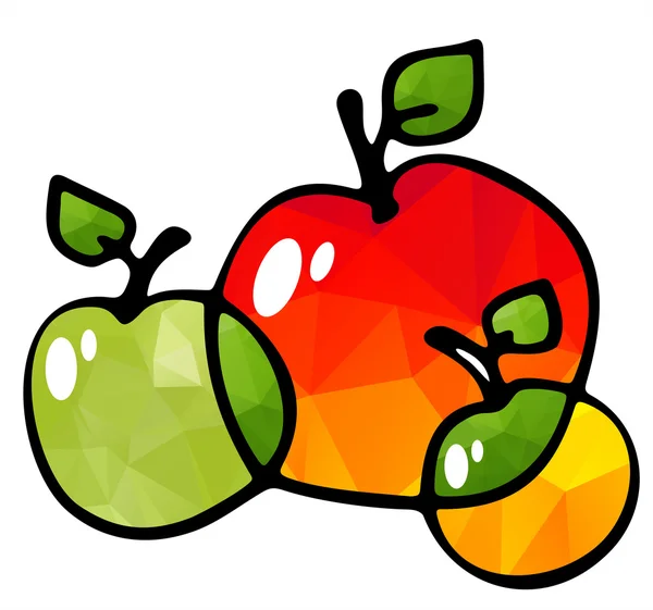 Üç elma — Stok Vektör