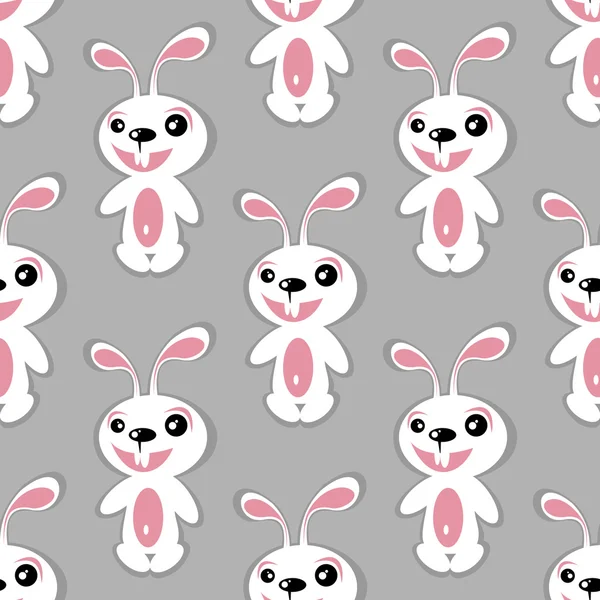 Lapins blancs motif sans couture — Image vectorielle