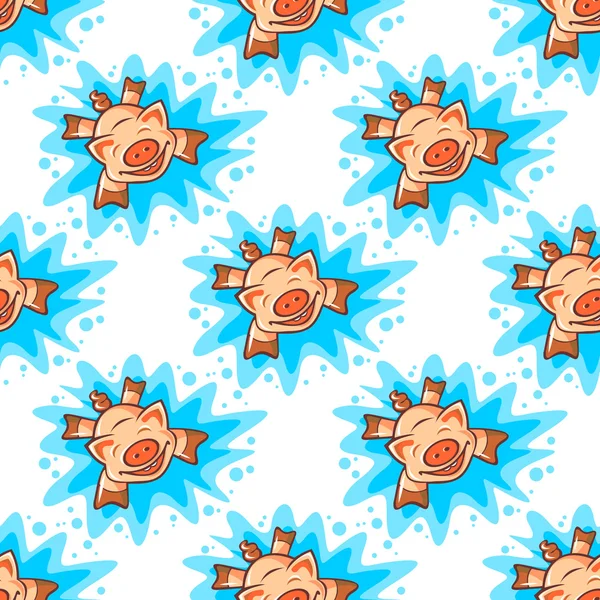 Pig seamless pattern — Stock Vector