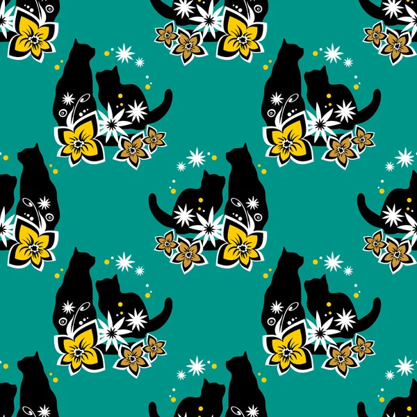 Cats seamless pattern — Stock Vector