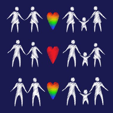 family symbols and hearts