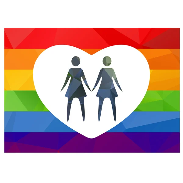 Lesbianas pareja símbolo — Vector de stock