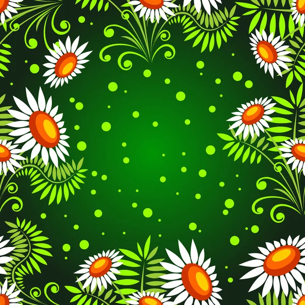 Green seamless floral pattern — Stock Vector