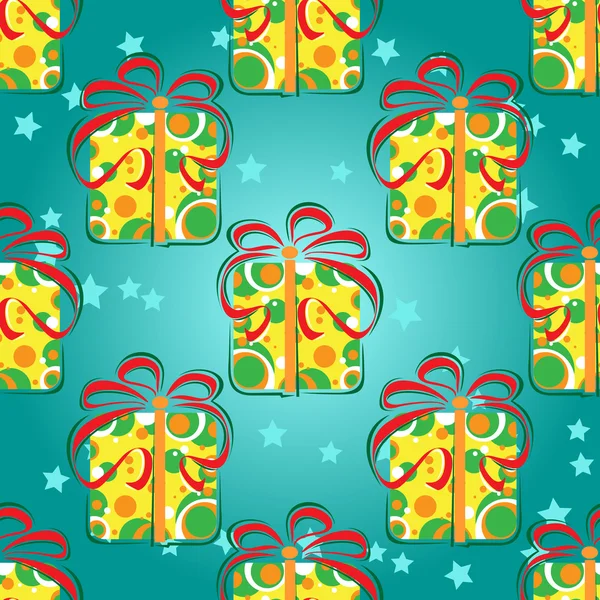 Gift boxes seamless pattern — Stock Vector