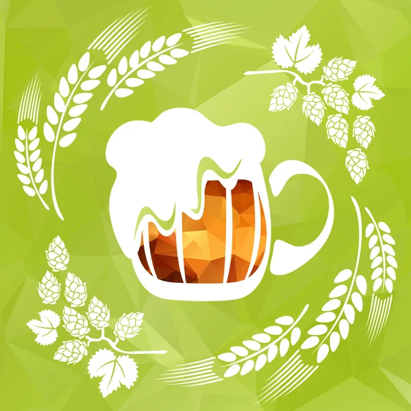Épis de blé et bière — Image vectorielle