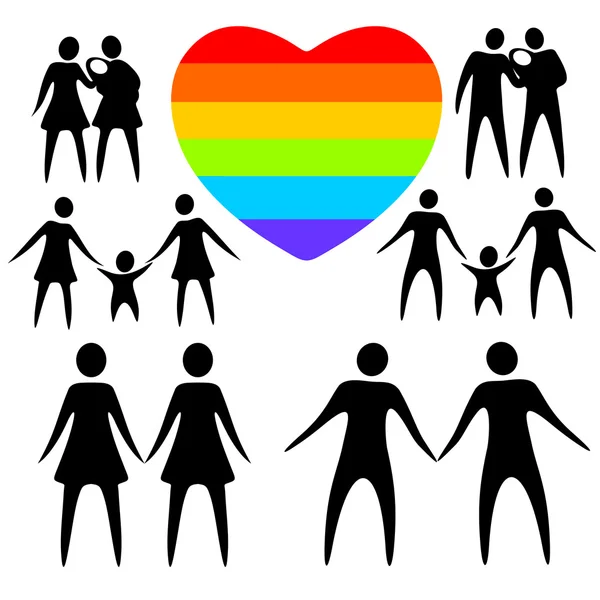 同性恋家庭组 — 图库矢量图片