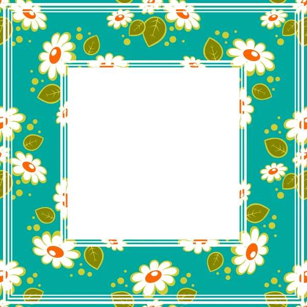 Bordure de camomilles florales — Image vectorielle