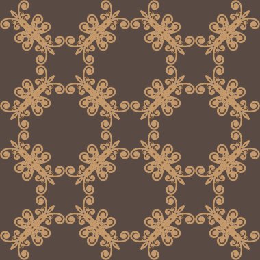 kahverengi çiçek seamless modeli