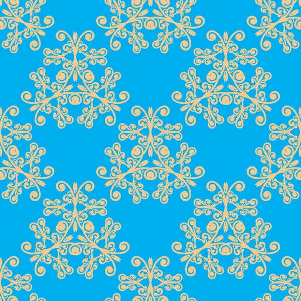 Blau verzierte nahtlose Muster — Stockvektor
