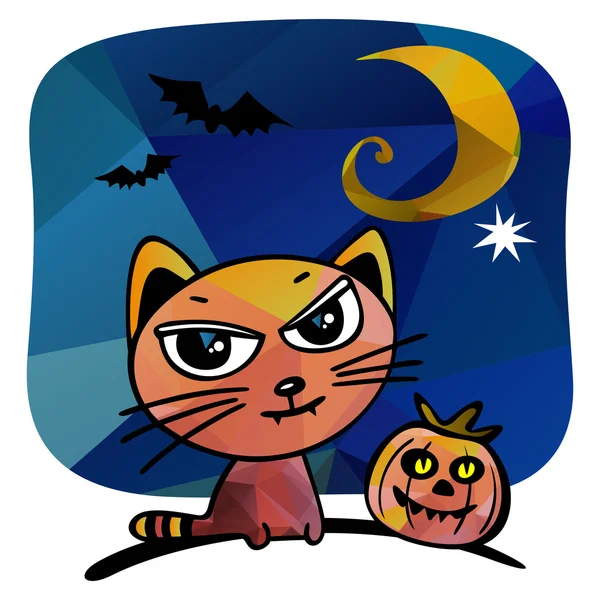 Gato Halloween — Vector de stock