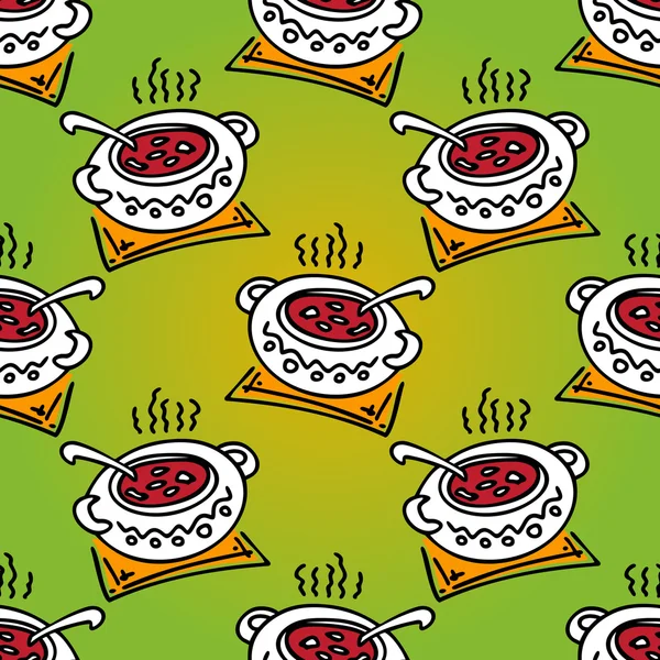 Dinner seamless pattern — Stock Vector