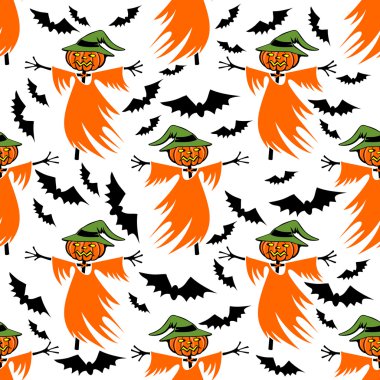 scarecrow seamless pattern clipart