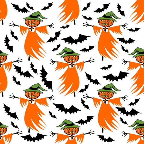 Scarecrow seamless pattern — Stock Vector