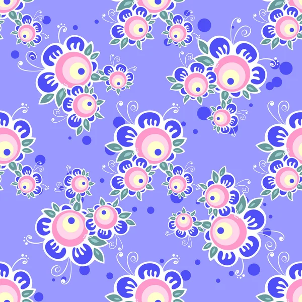 Violet floral seamless pattern — Stock Vector