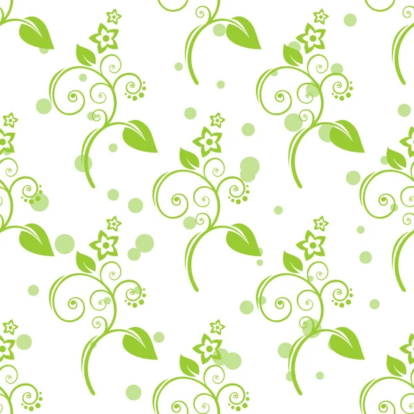 Green floral seamless pattern — Stock Vector