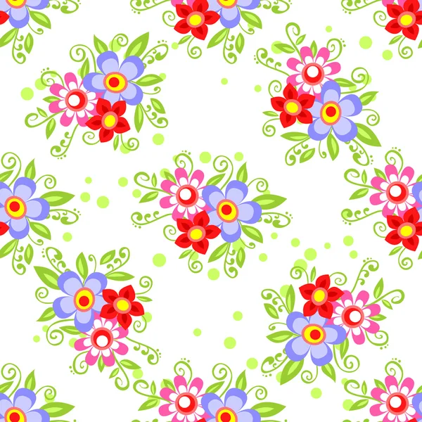 Motif floral lumineux sans couture — Image vectorielle