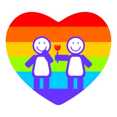 kızlar ve gökkuşağı kalp