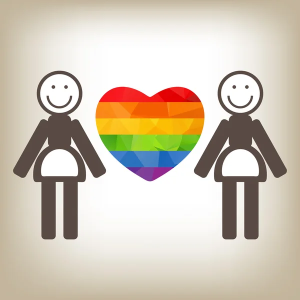 Lesbi Çift — Stok Vektör