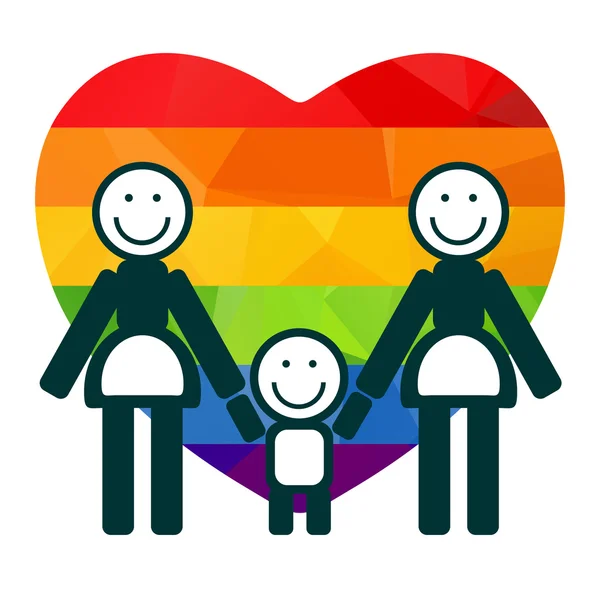 Coeur et famille lesbi — Image vectorielle