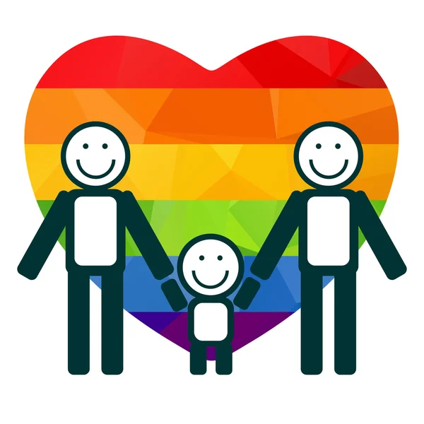 Coeur et gay famille — Image vectorielle