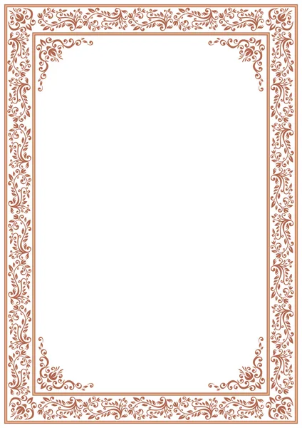 süslü kahverengi çiçek sınır