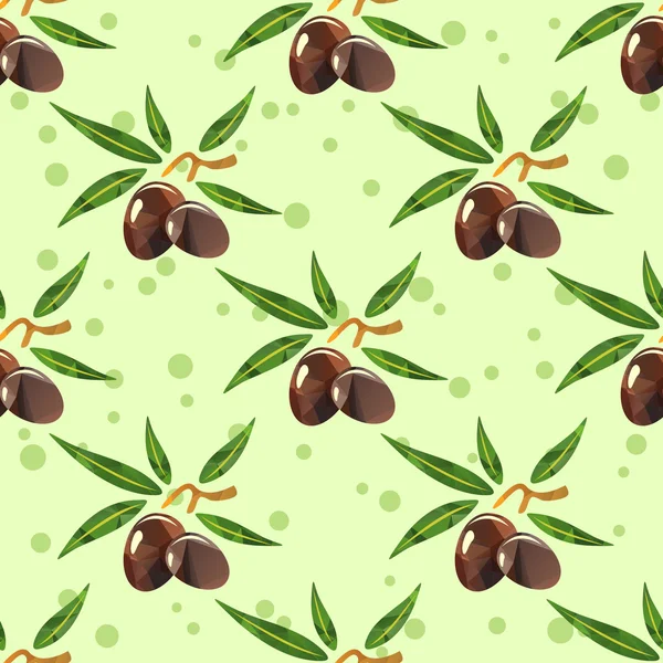 Aceitunas fondo sin costura — Vector de stock