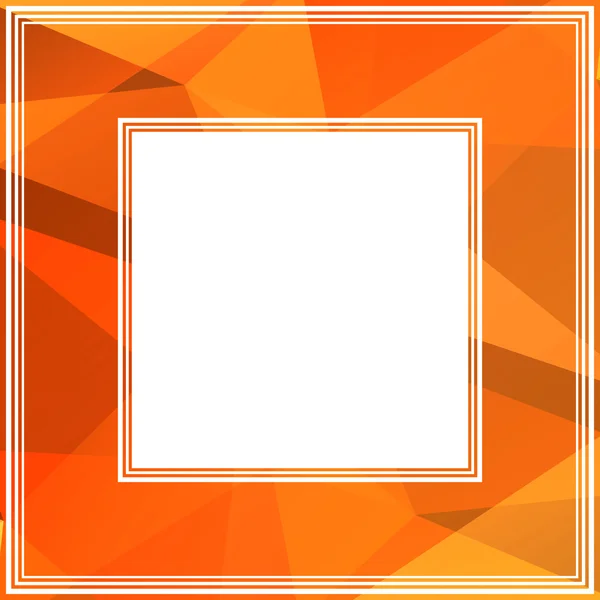 Naranja brillante borde poligonal — Vector de stock