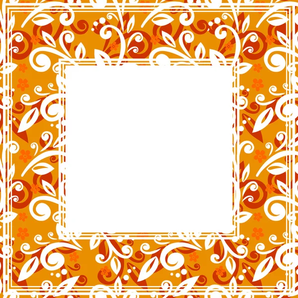 Borda laranja floral — Vetor de Stock