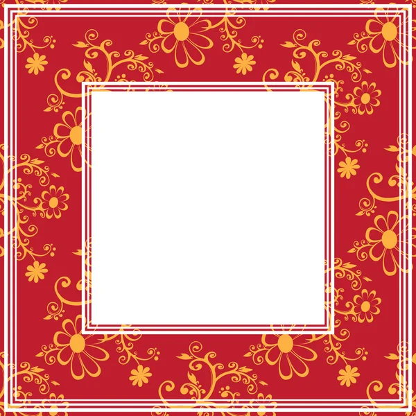Κόκκινο floral περίγραμμα — Διανυσματικό Αρχείο