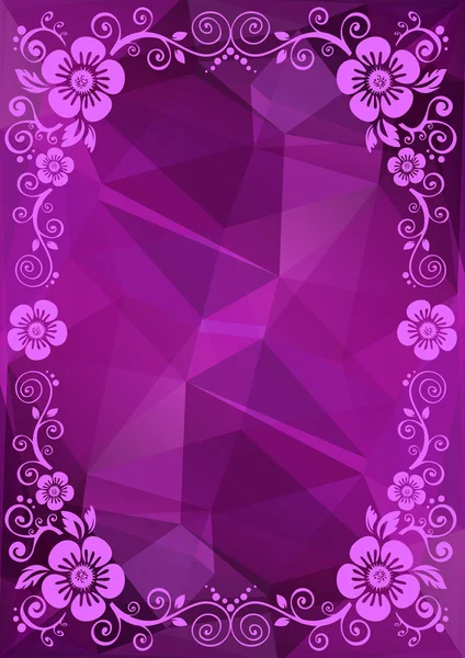 Borde floral púrpura — Archivo Imágenes Vectoriales