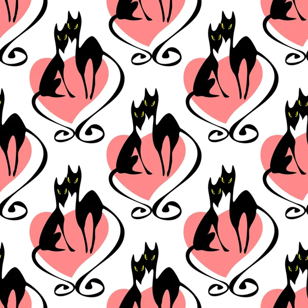 Cats seamless pattern — Stock Vector