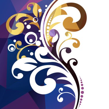 poligonal çiçek desenli