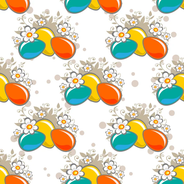 Huevos de Pascua fondo sin costura — Vector de stock