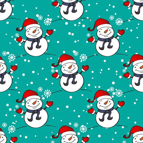 Snowman motif sans couture — Image vectorielle