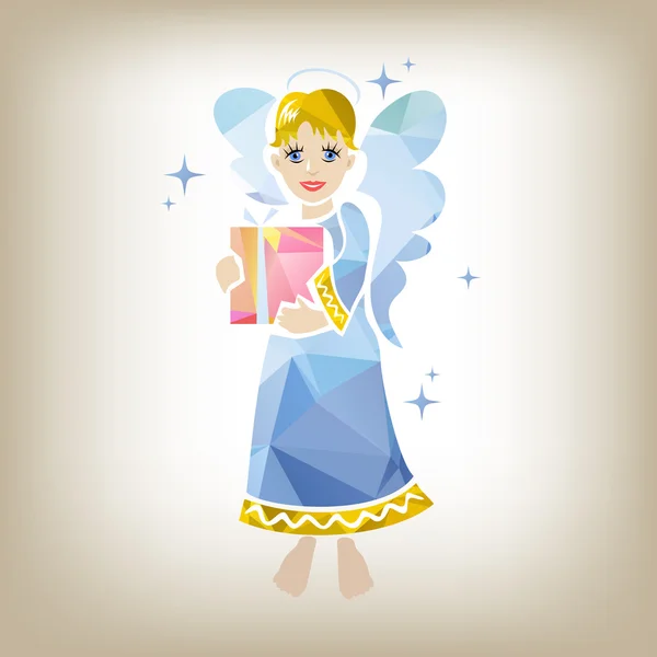 Angel with gift — Stock Vector