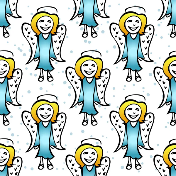 Angels seamless pattern — Stock Vector