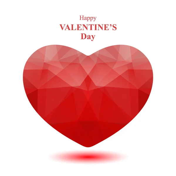 Coeur rouge polygonal — Image vectorielle