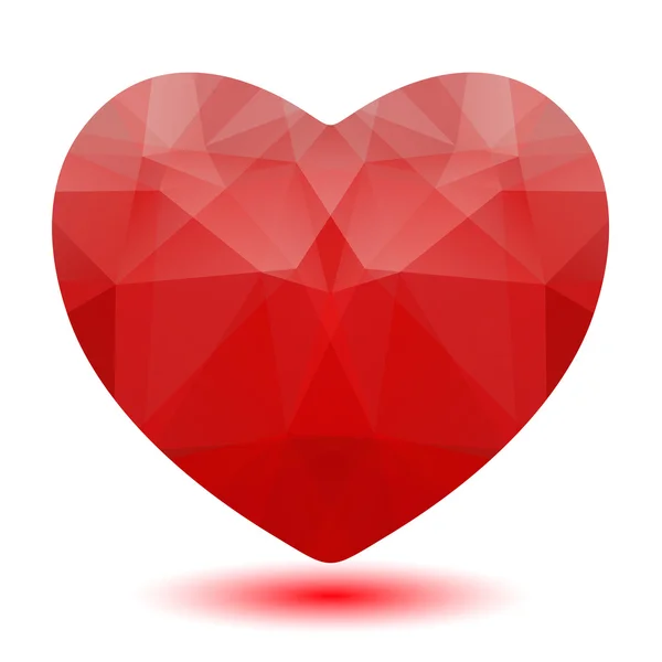 Rood veelhoekige hart — Stockvector