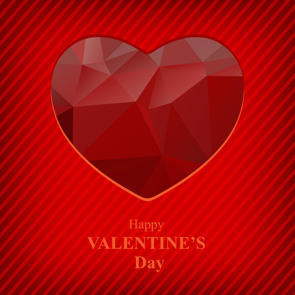 valentines polygonal heart background