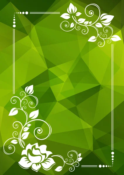 녹색 꽃 테두리 — 스톡 벡터