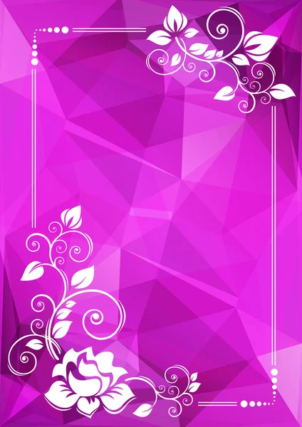 紫色花边框 — 图库矢量图片
