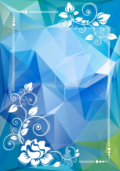 蓝色花卉边框 — 图库矢量图片