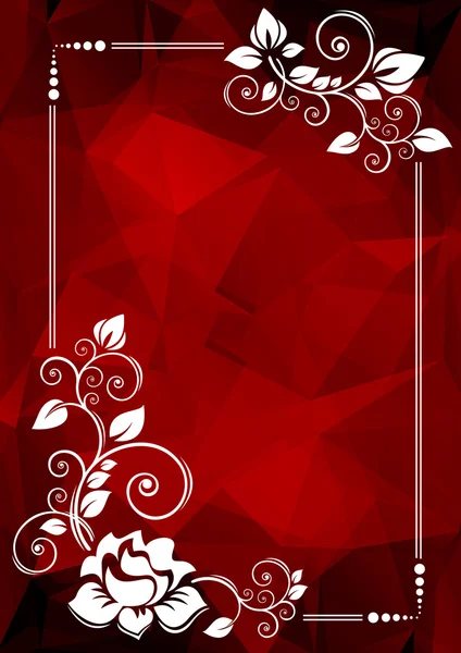 Red floral border — Stock Vector