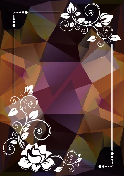 Borde floral oscuro abstracto — Vector de stock